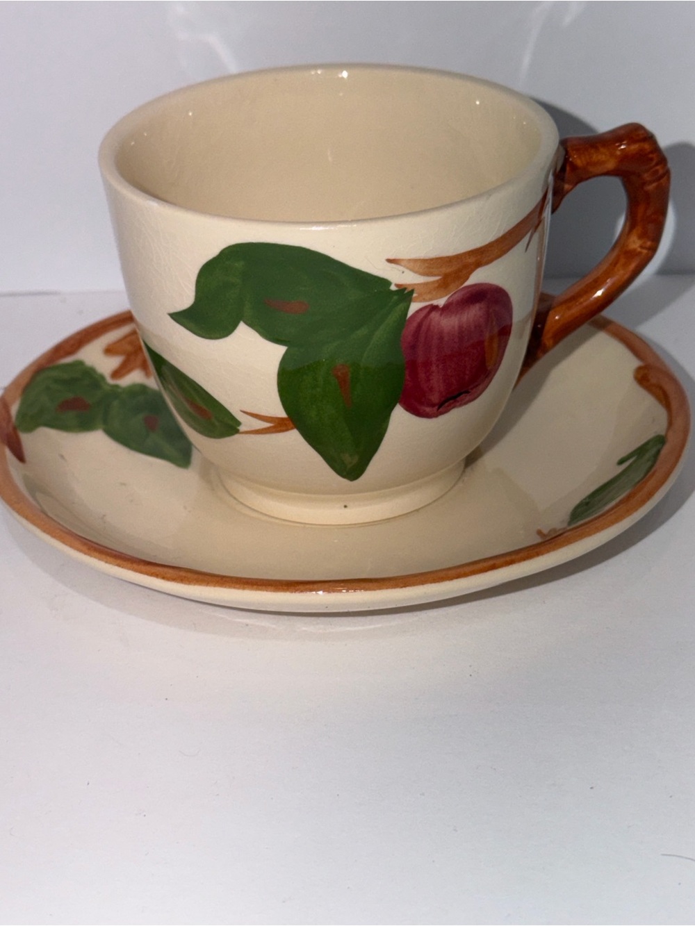 Jacob Furnival England Vintage Apple Tea Cup Saucer Cottagecore Farmhouse China